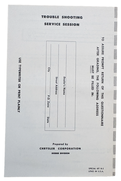 Original Ross Roy More Dodge Route Van Questionnaire 1948 Special Kit B-2