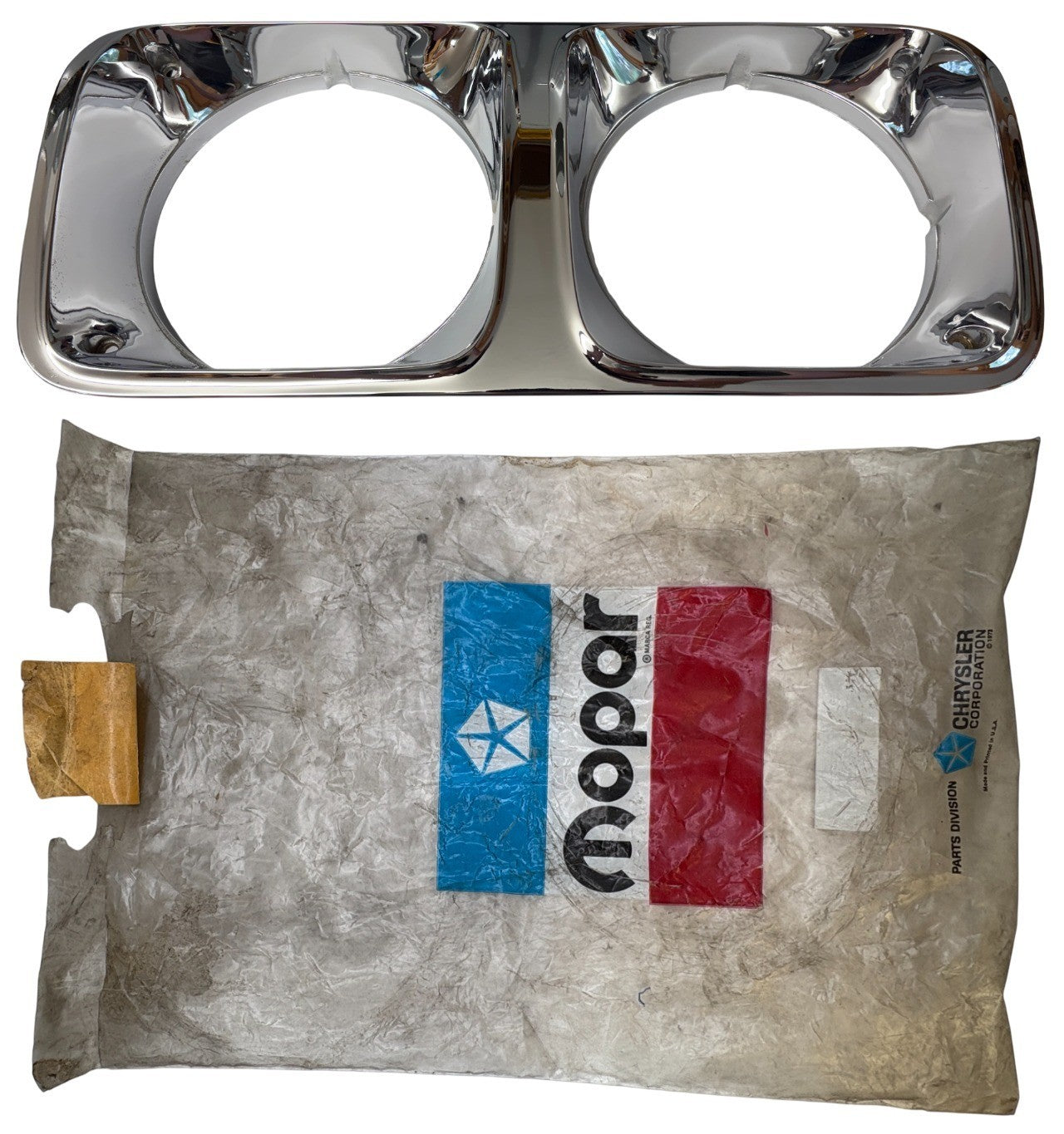New Old Stock Left Headlight Bezel for 1974-78 Chrysler Models #3691213
