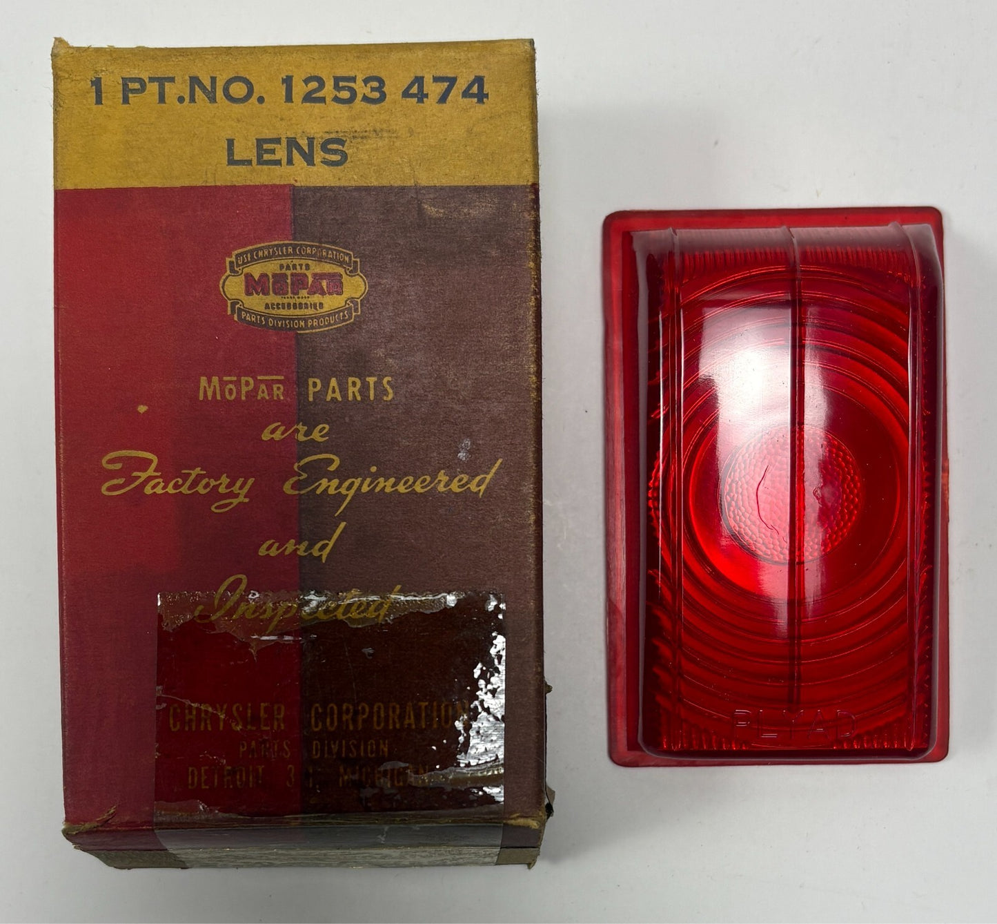 New Old Stock Tail Lens for 1949 Plymouth 2 Door Sedans Models Mopar #1253474