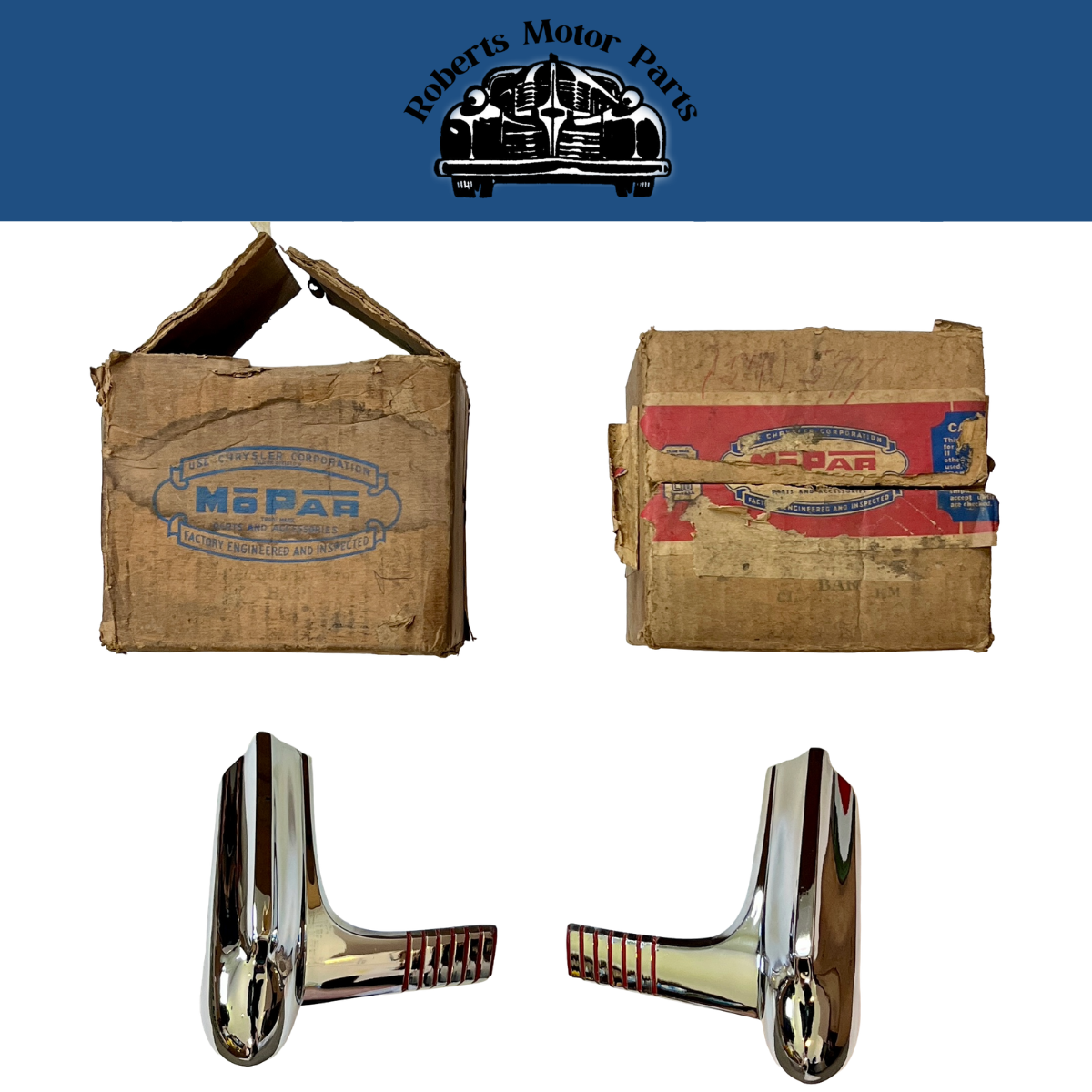 New Old Stock Grille End Guards for 1954 Plymouth #1541577 & #1541578