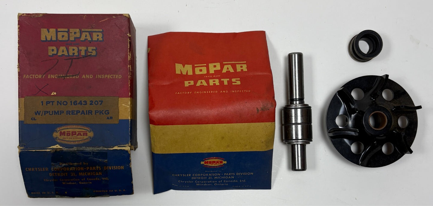 New Old Stock Water Pump Repair Pkg. for 1955-6 V-8 Models Mopar #1643207