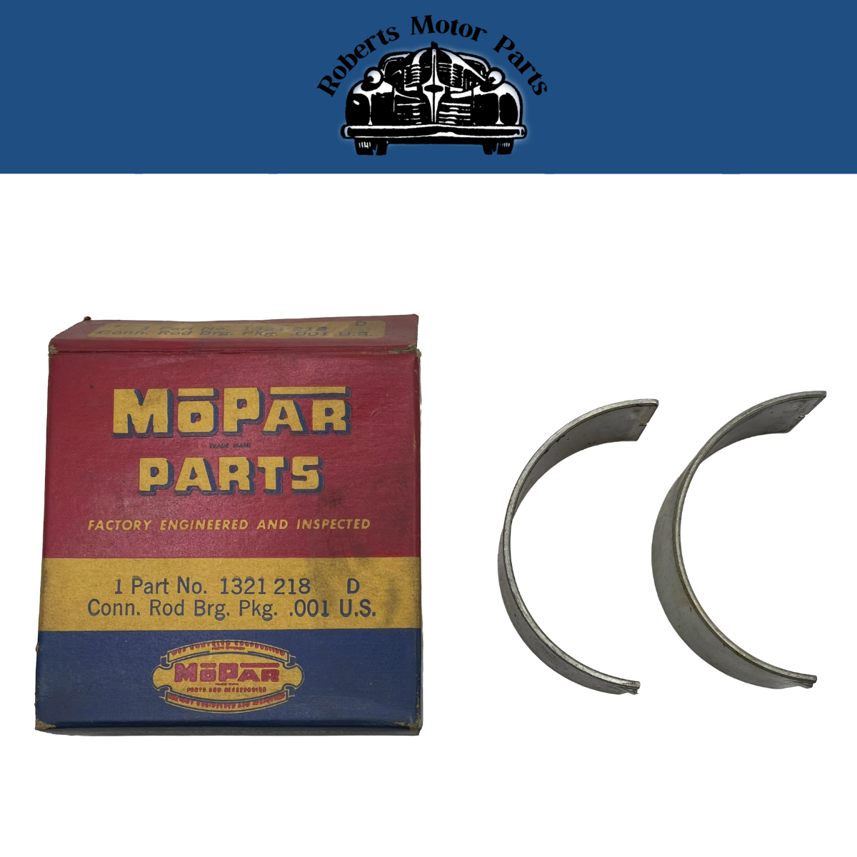 New Old Stock Connecting Rod Bearing Pair .001 1951-1954 Chrysler V8 #1321218