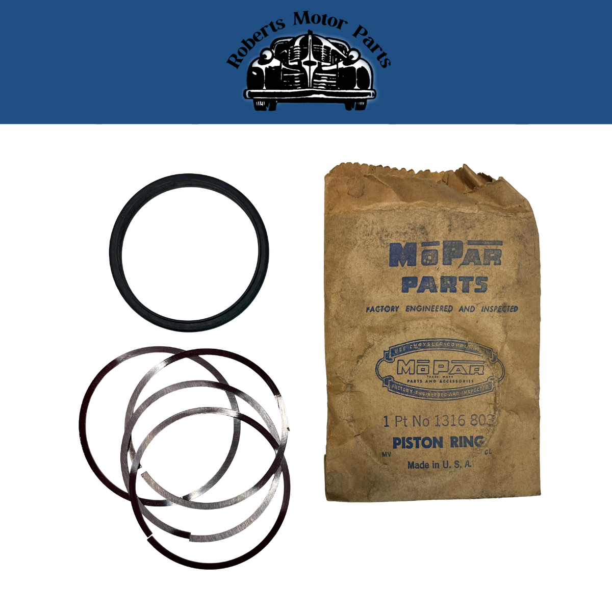 New Old Stock Piston Ring Package For 1951-1954 Chrysler DeSoto Models #1316803