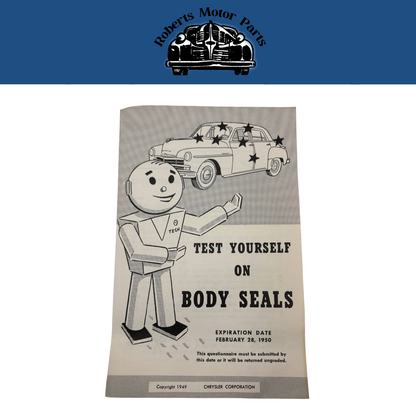 Original Ross Roy Test Yourself On Body Seals Questionnaire 1950 Vol 3 No 2