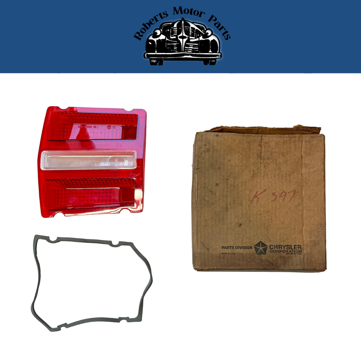 New Old Stock Left Tail Lens & Gasket for 1968 Dodge Darts Mopar #2809115