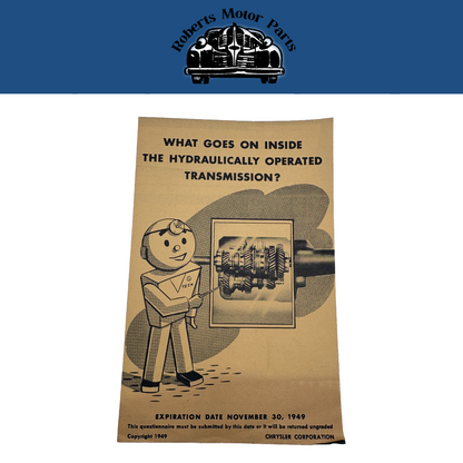 Original Ross Roy Transmission Questionnaire 1949 Vol 2 No 11