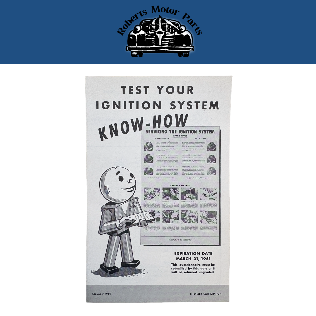 Original Ross Roy Ignition System Know How Questionnaire 1951 Vol 3 No 12