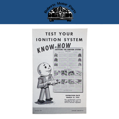 Original Ross Roy Ignition System Know How Questionnaire 1951 Vol 3 No 12