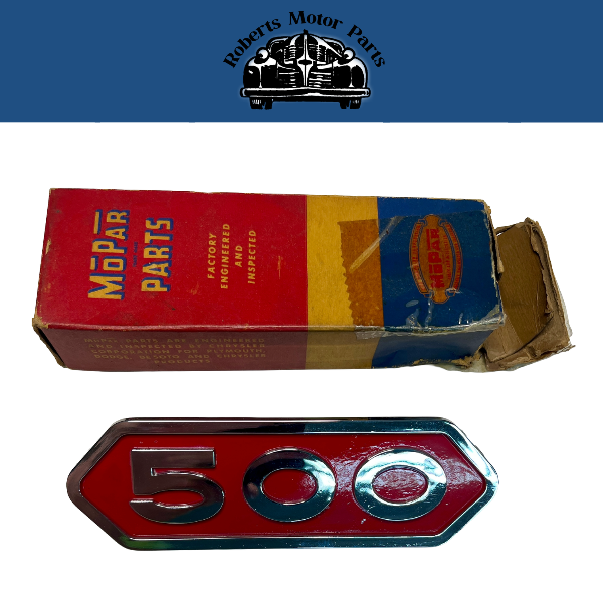 New Old Stock Dodge 500 Nameplate for 1959-71 Models Mopar #1781386