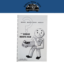 Original Ross Roy More Dodge Route Van Questionnaire 1948 Special Kit B-2