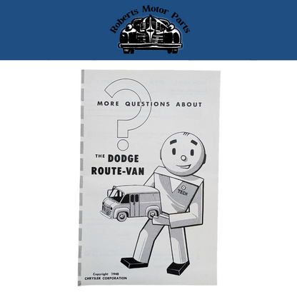 Original Ross Roy More Dodge Route Van Questionnaire 1948 Special Kit B-2