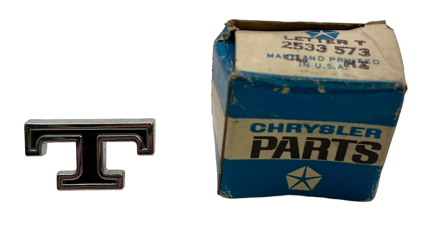 New Old Stock Rear Bumper Letter "T" Emblem for 1966 Plymouth Fury #2533573