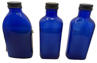 New Old Stock Mopar Bug Remover Blue Glass Bottle Set #1450870