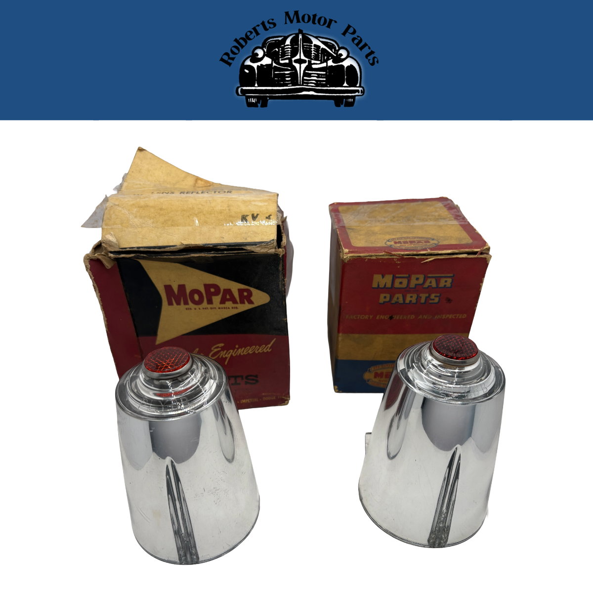 New Old Stock Reverse Lamp Lens Pair For 1955 Plymouth Models Mopar #1604764