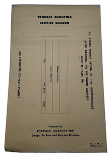 Original Ross Roy Transmission Questionnaire 1949 Vol 2 No 11