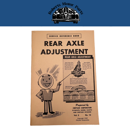 Original Ross Roy Rear Axle Adjustment Book 1949 Chrysler Vol 2 No 10