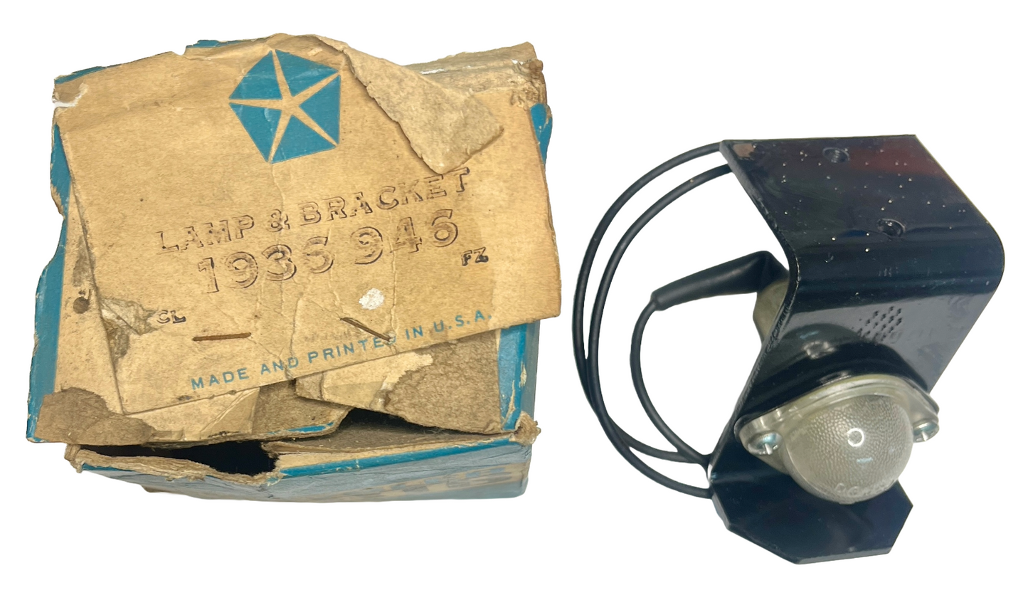 New Old Stock License Lamp With Bracket For 1961–69 Dodge Truck Models #1936946