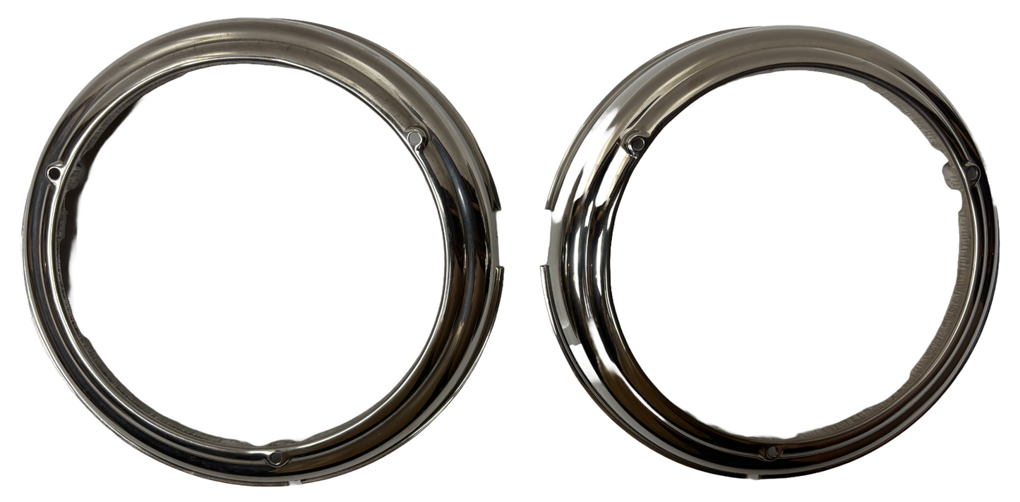 New Old Stock Headlight Door Bezels for 1942 Plymouth #946946 & 946947