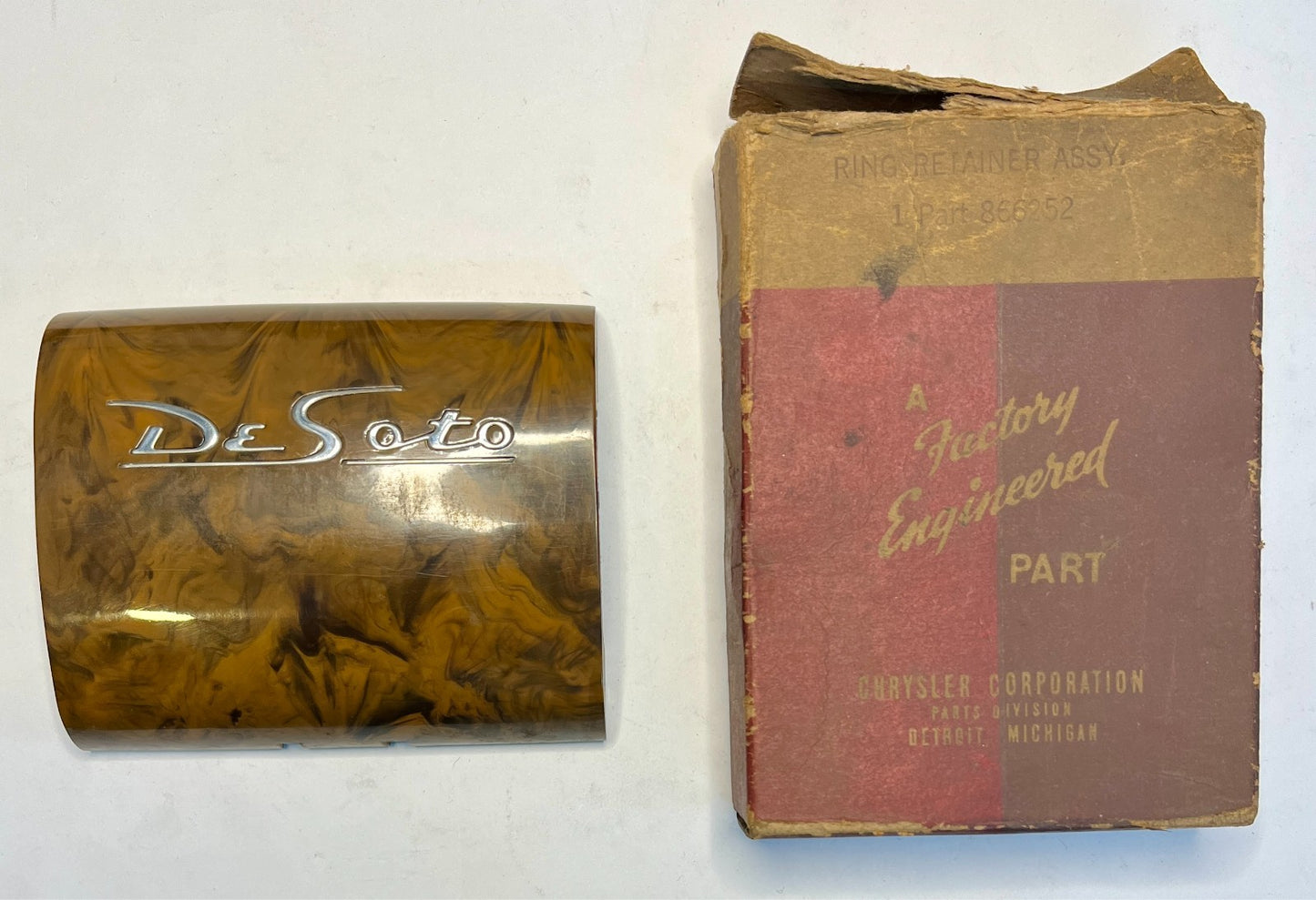New Old Stock Desoto Steering Wheel Horn Ring Insert for 1940 Models #866252