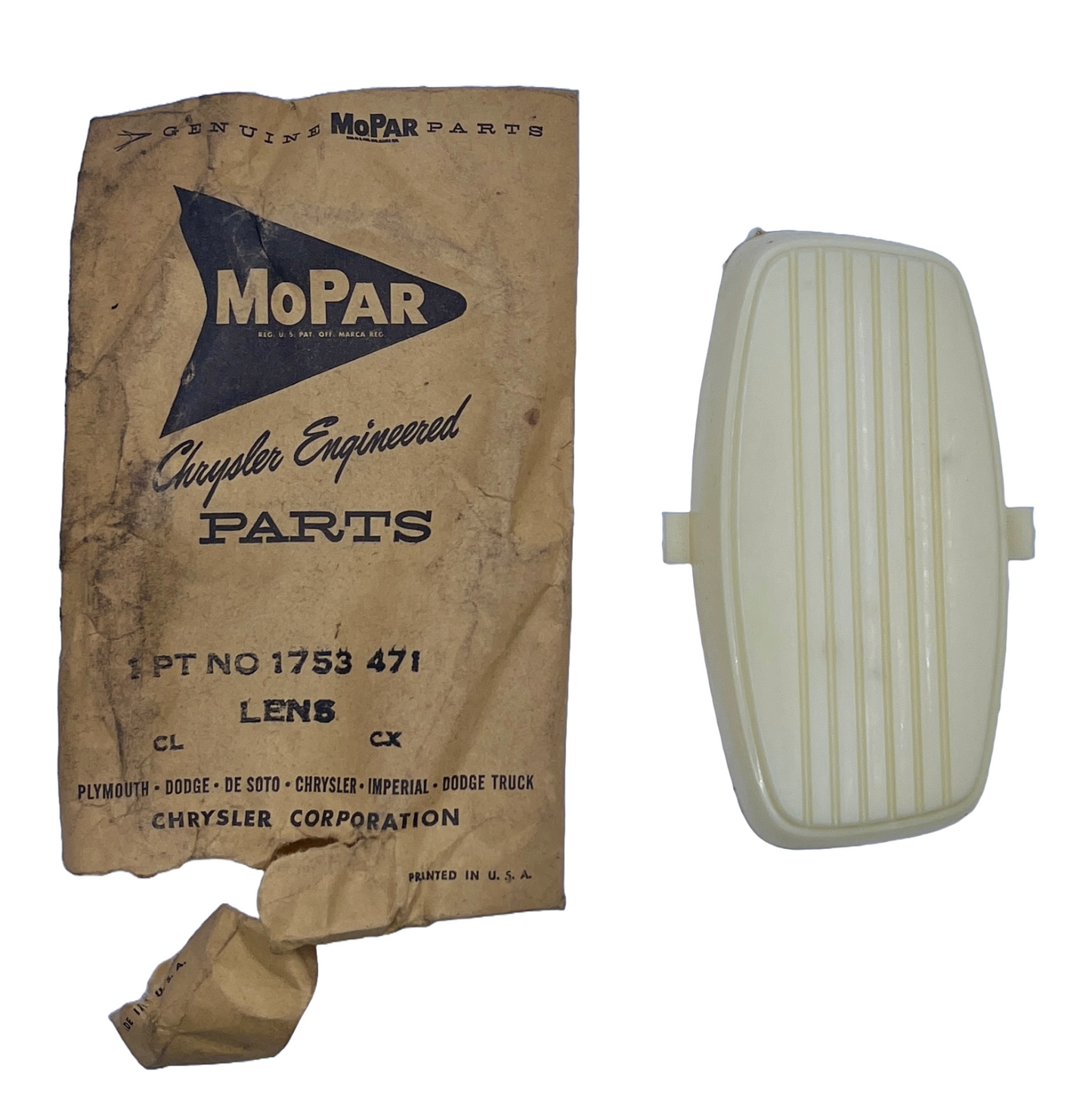 New Old Stock Sedan Dome Lens for 1957-59 Dodge/DeSoto Models Mopar #1753471
