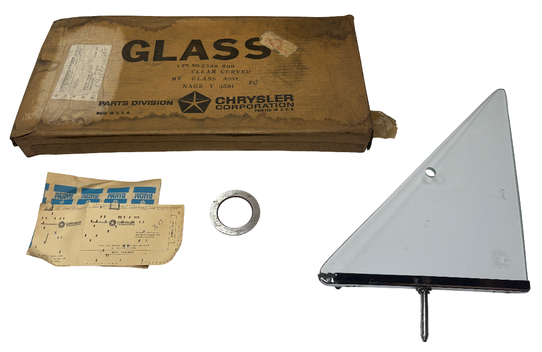 New Old Stock Left Vent Window Assembly for 1966-67 B Body Models Mopar #2588699