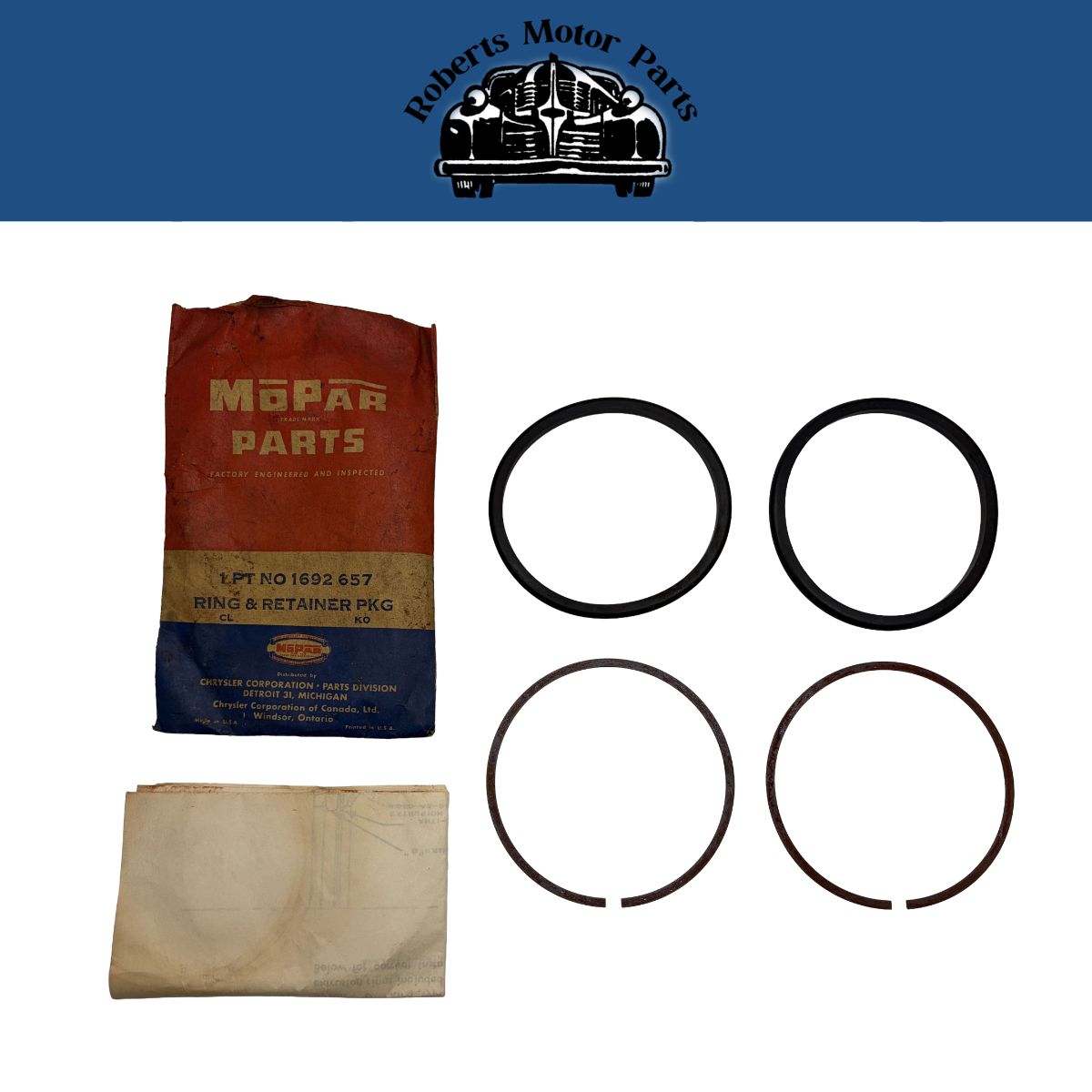 New Old Stock Power Steering Piston Ring & Retainer Package 1954-1955 #1692657