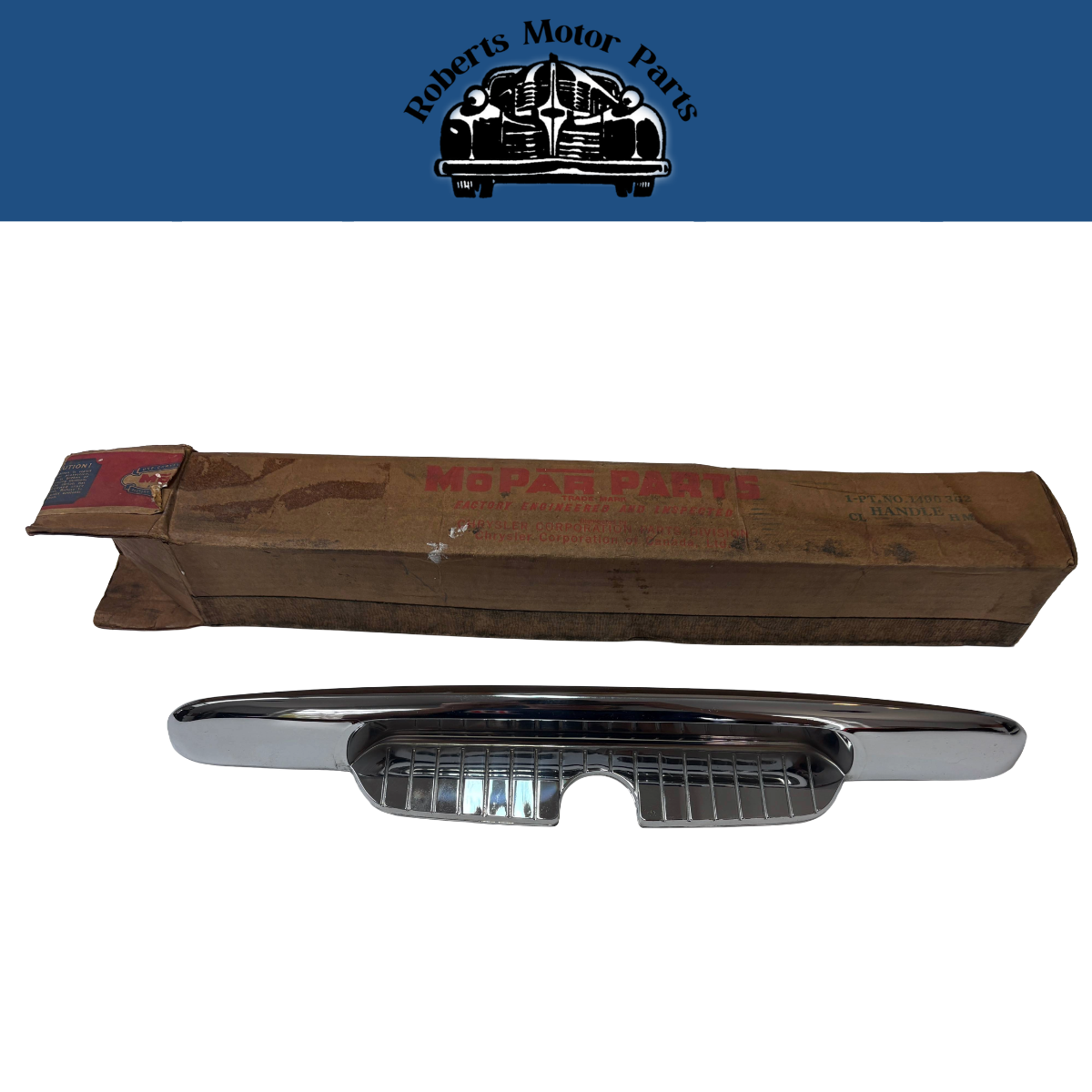 New Old Stock Trunk Deck Lid Chrome Handle for 1953 Desoto Powermasters #1490362