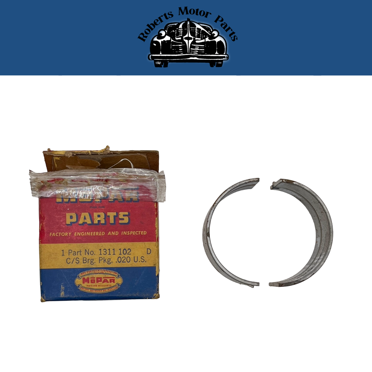 New Old Stock No. 1 Crankshaft Bearing .020 U/S 1932-41 Plymouth Models #1311102