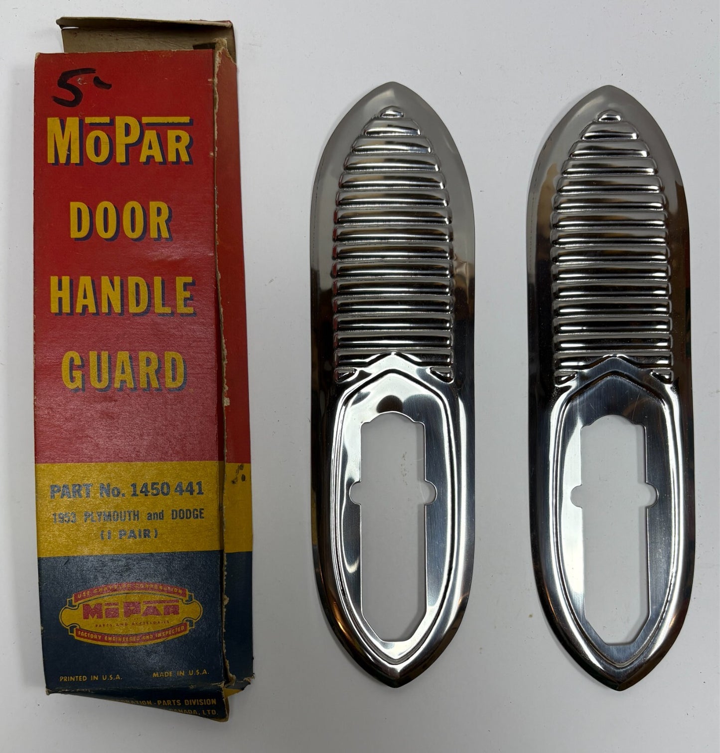 New Old Stock Door Handle Guards for 1953 Plymouth & Dodge Mopar #1450441