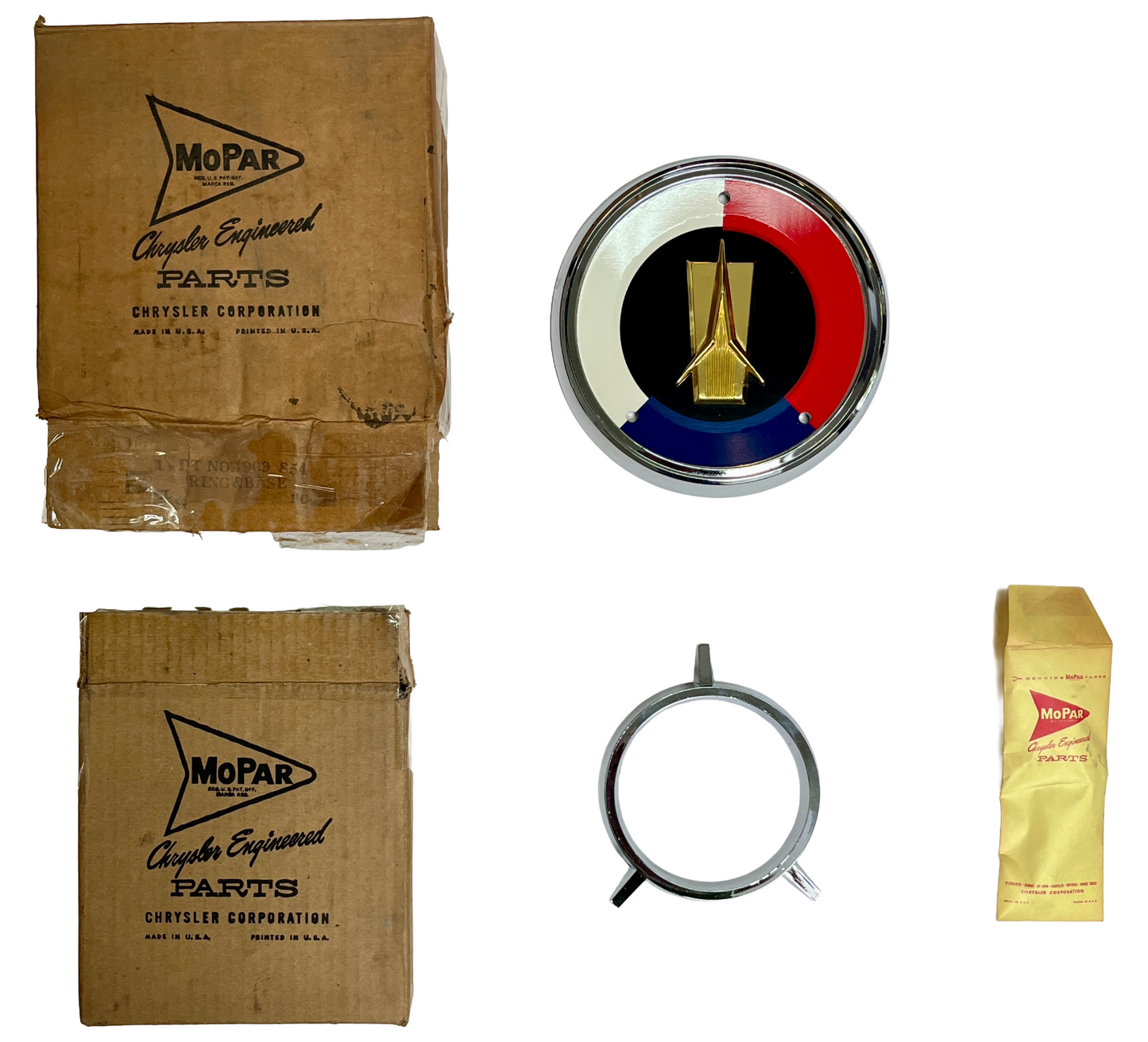 New Old Stock Q-Panel Ornament & Ring for 1960 Plymouth Models Mopar #1909854