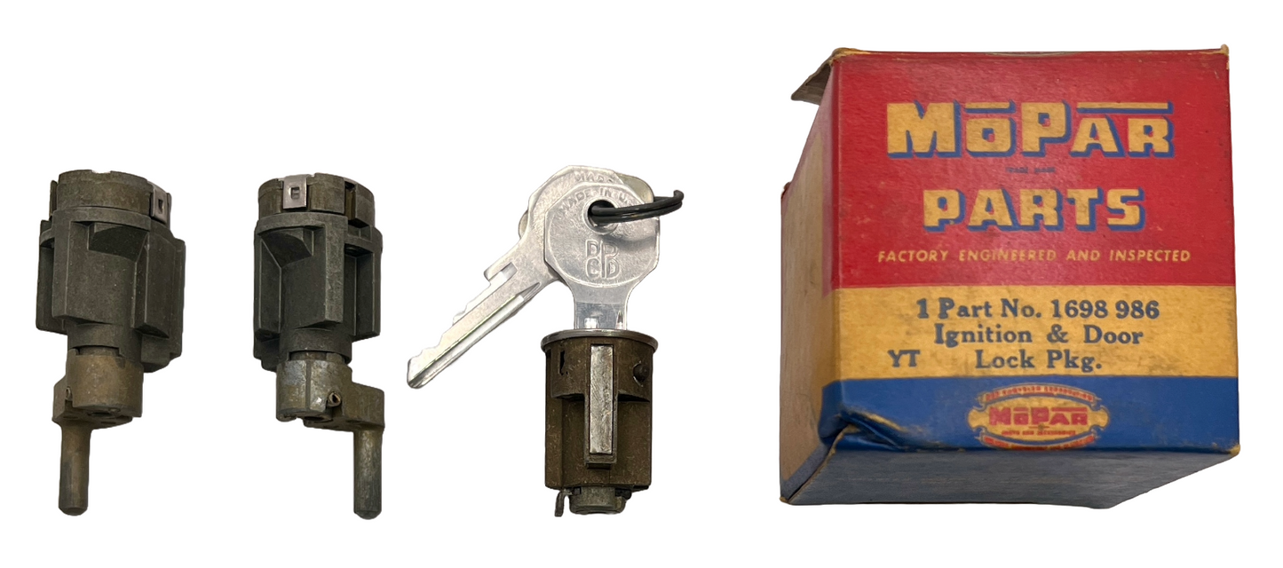 New Old Stock Door & Ignition Lock Set 1957-59 Chrysler/Dodge/DeSoto #1698986