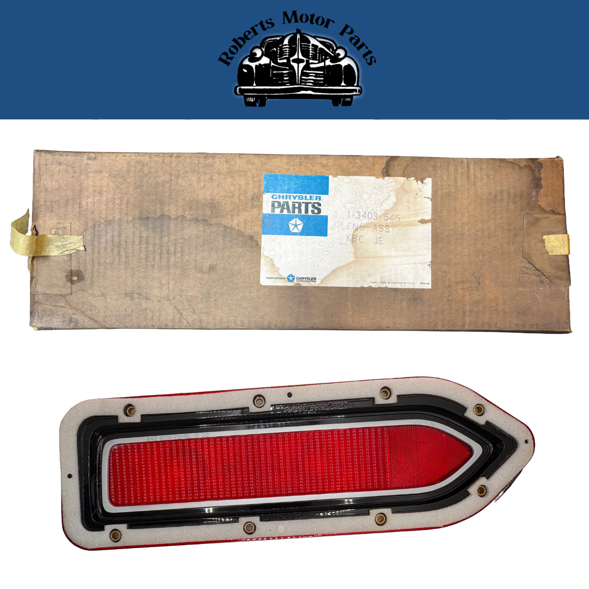 New Old Stock Left Tail Light Lens 1970 Plymouth Satellite Belvedere #3403545