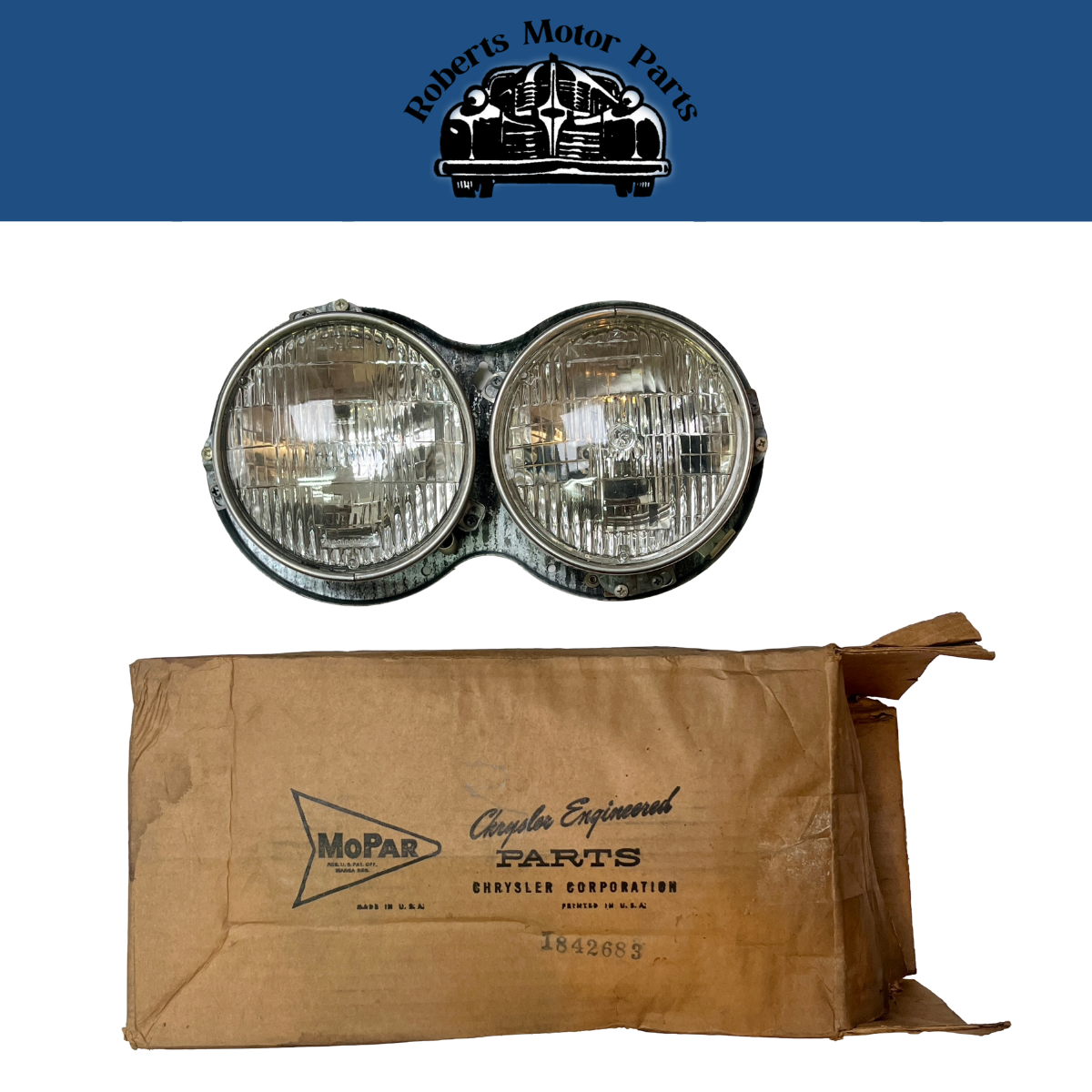 New Old Stock Left Dual Headlamp for 1959 Plymouth Models Mopar #1842683