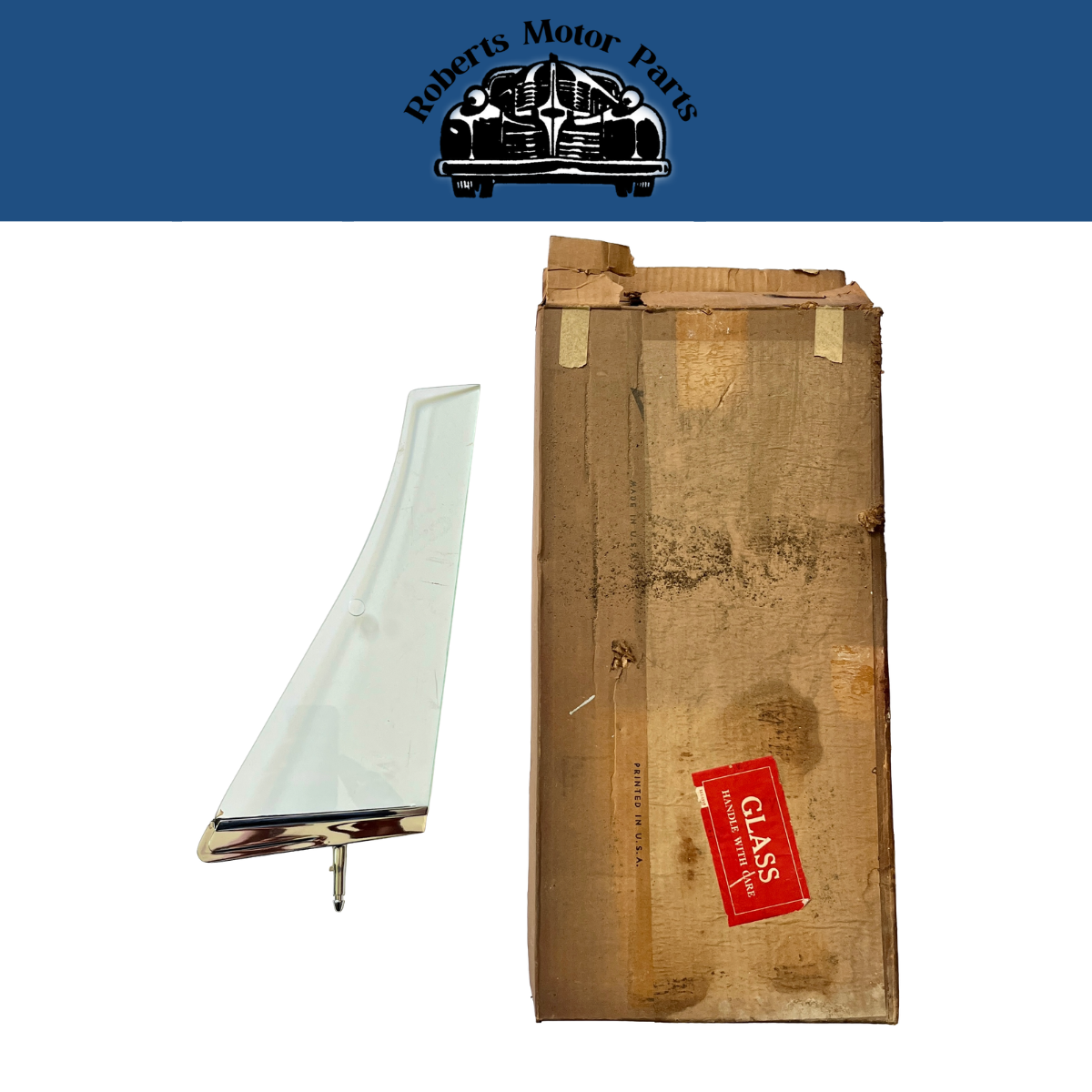 New Old Stock Left Vent Wing Glass for 1960 Chrysler & Dodge Models #1954105