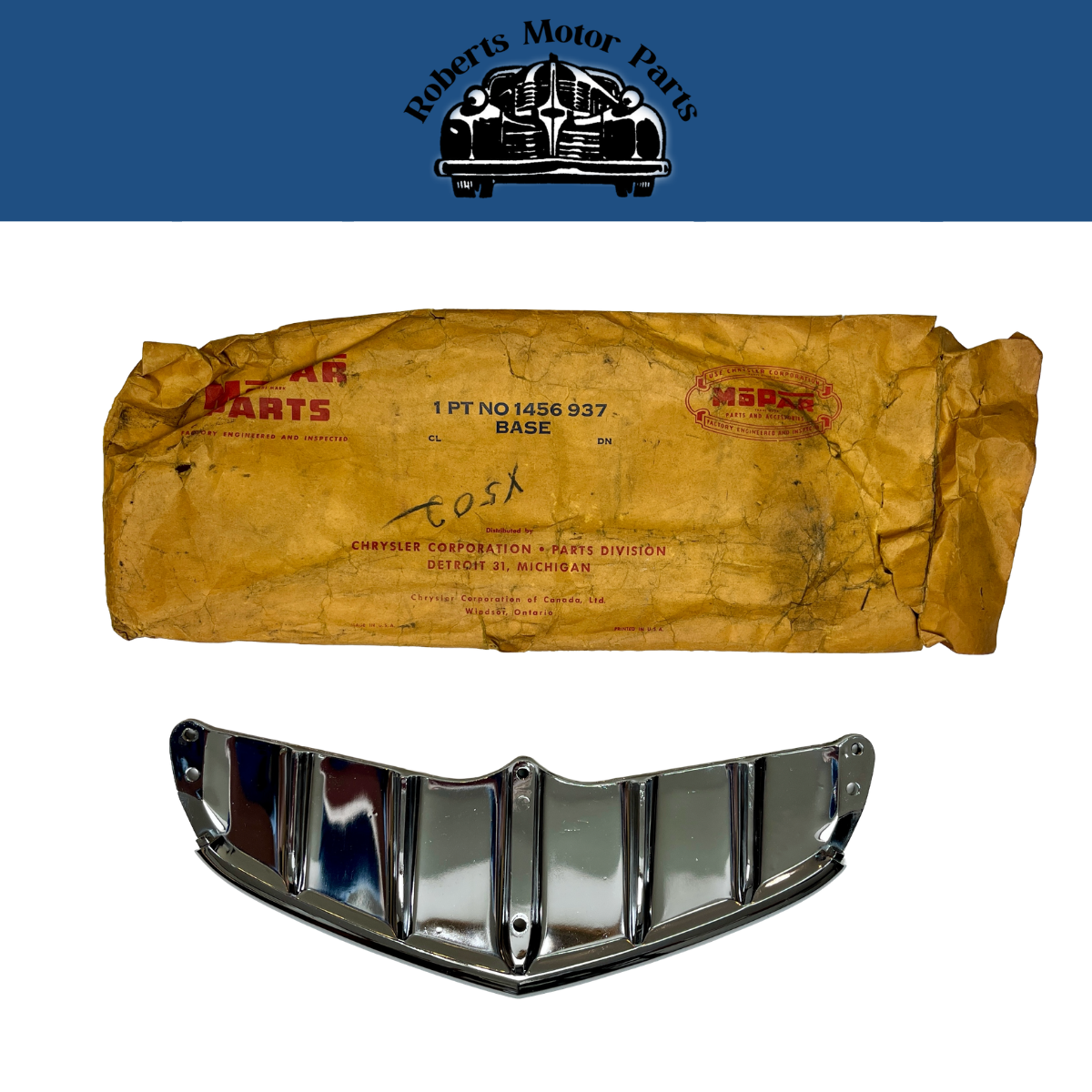 New Old Stock Hood Ornament Base for 1953-54 Desoto Firedome #1456937