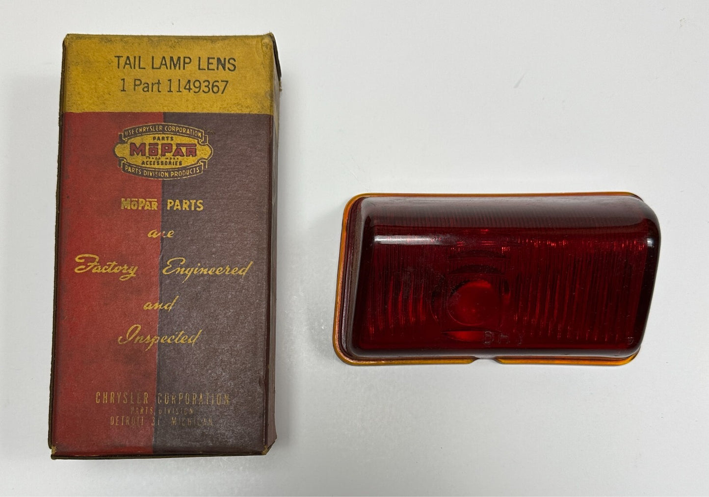 New Old Stock Tail Lens for 1946-8 Dodge D24 Sedan Models Mopar #1149367