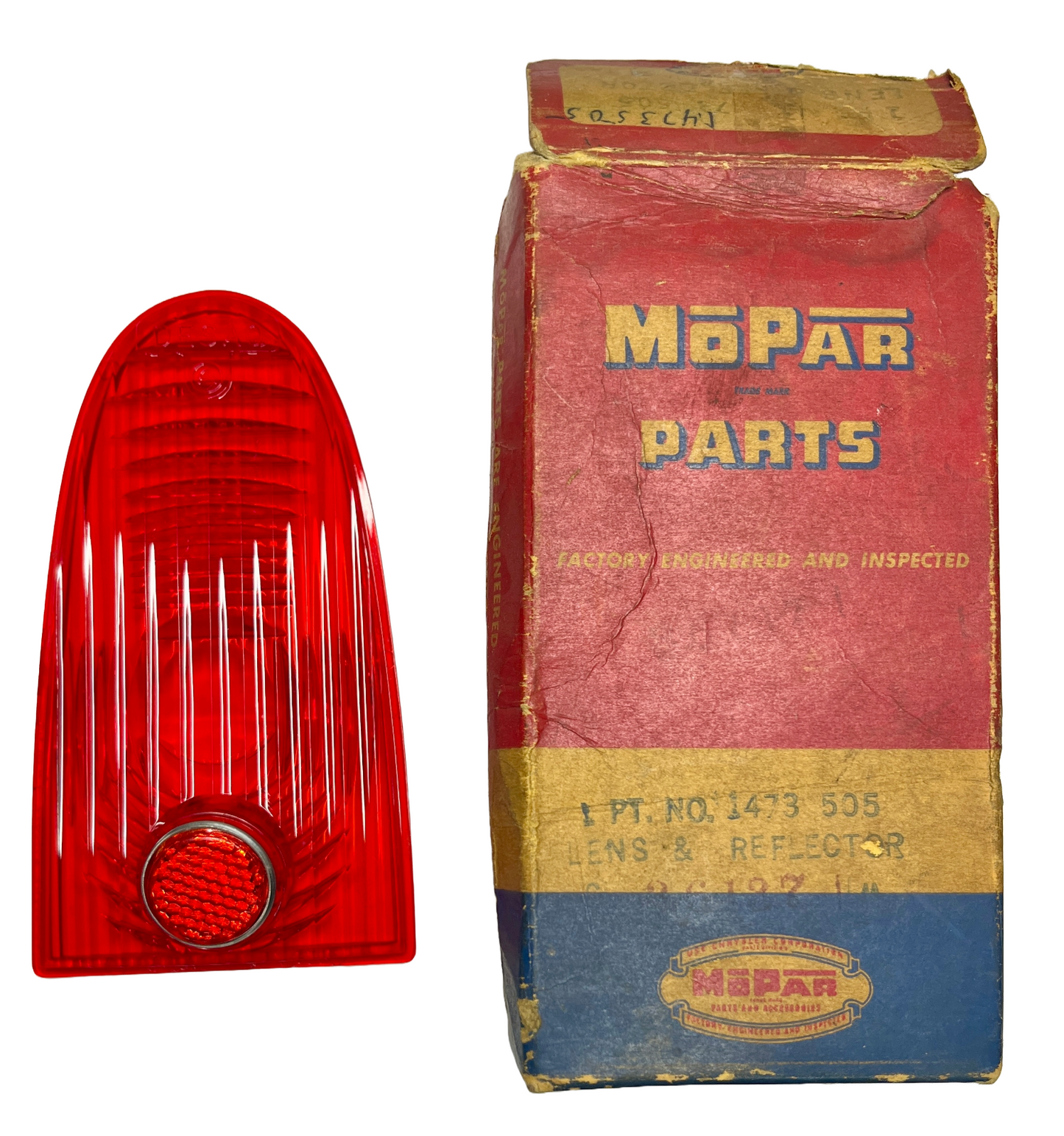 New Old Stock Left Hand Tail Light Lens For 1951–52 DeSoto Models Mopar #1473505