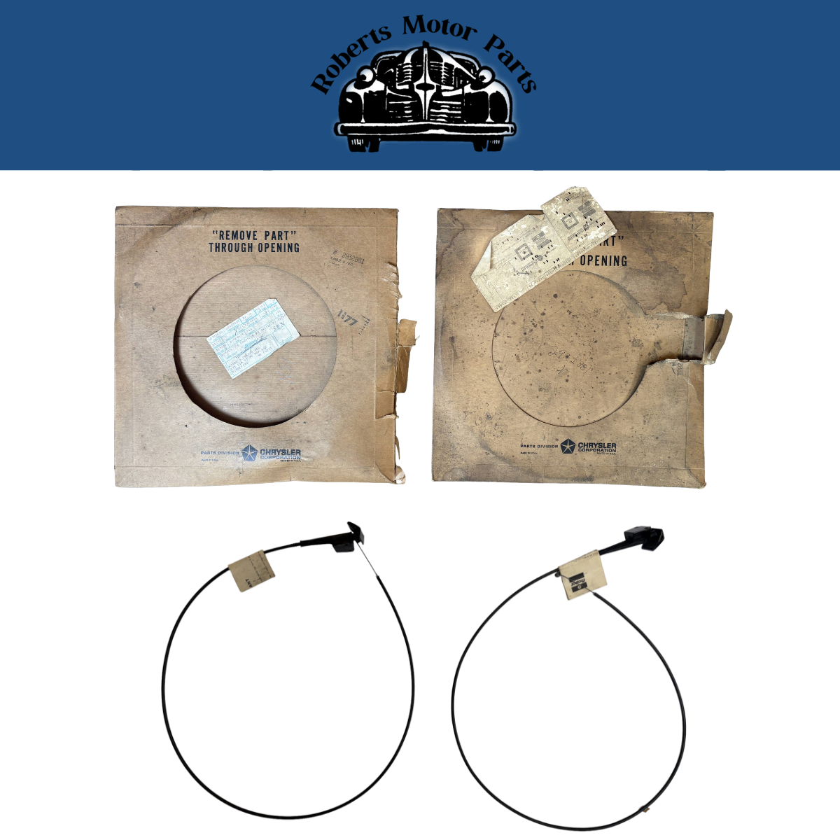 New Old Stock Fresh Air Vent Cable Pair For 1970 Plymouth Dodge E Body #2932881