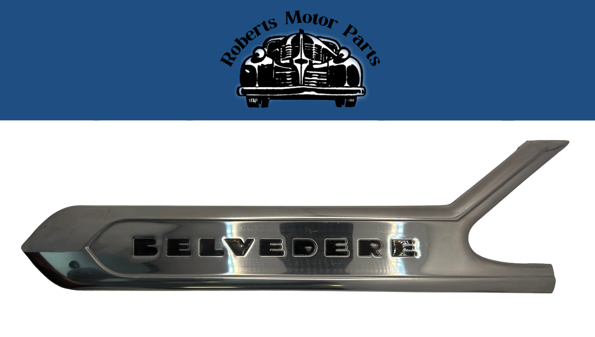 New Old Stock LH Door Nameplate Emblem For 1956 Plymouth Belvedere #1694339