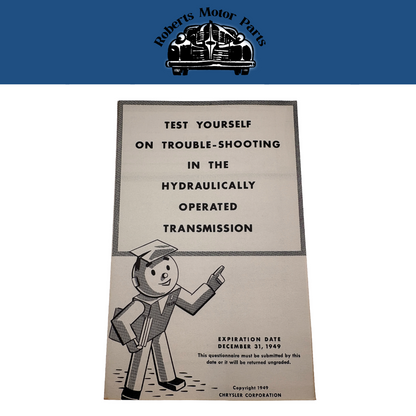 Original Ross Roy Transmission Questionnaire 1949 Vol 2 No 12