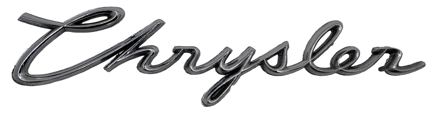 New Old Stock Chrysler Rear Deck/Fender Emblem Script for 1960s Models #1960705