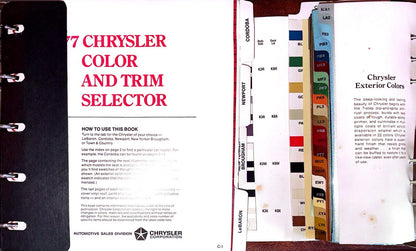 Original 1977 Chrysler Color and Trim Selector