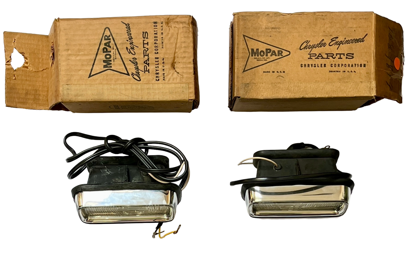 Pair of New Old Stock Park Lamps for 1956 Plymouth Models #1648316 & #1648317