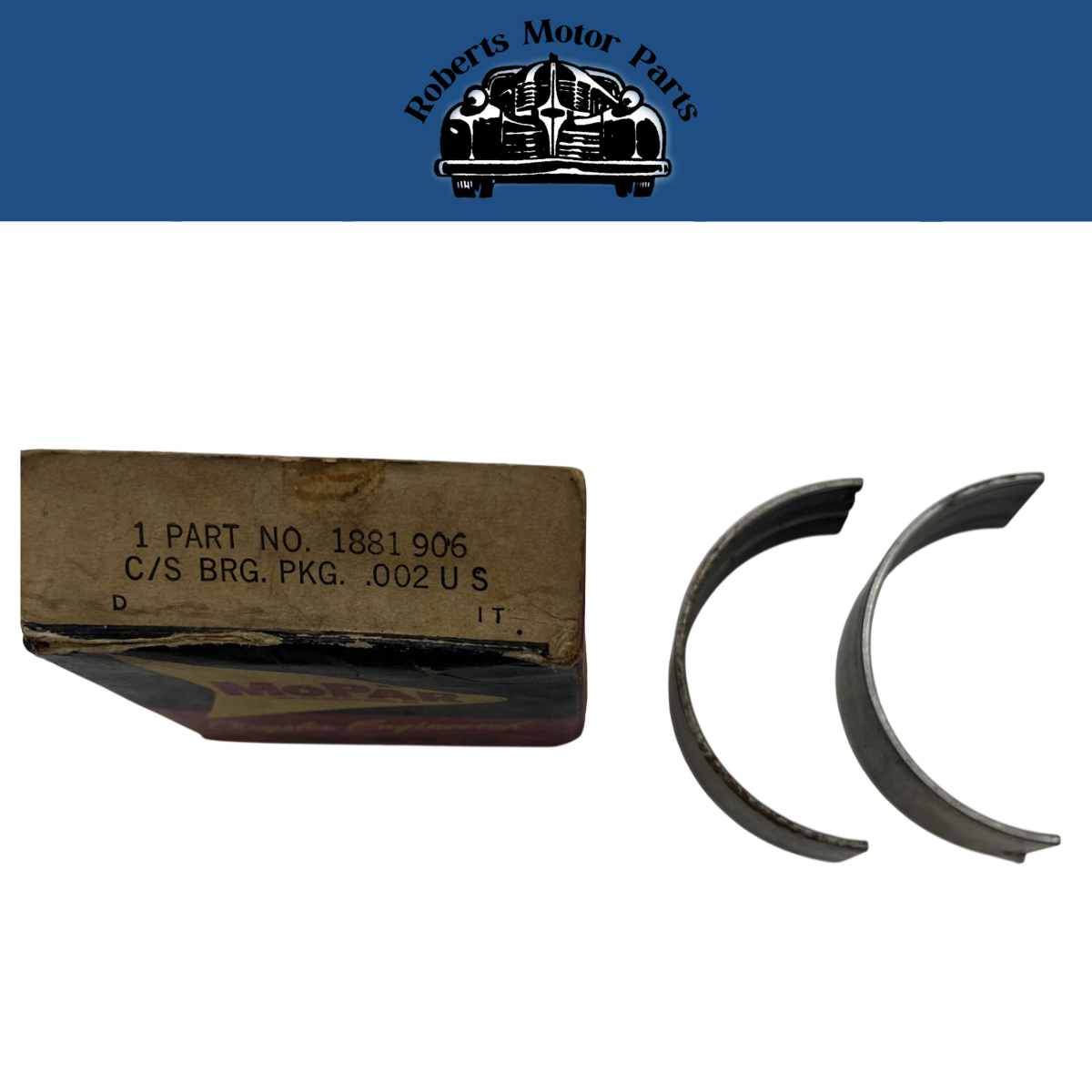 New Old Stock Main Bearing Pair .002 Undersized For 1959 Mopar 6 Cyl #1881906