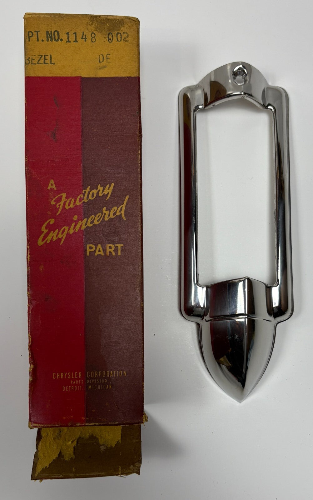 New Old Stock Left Park Lamp Bezel for 1946-48 Plymouth Models Mopar #1148002