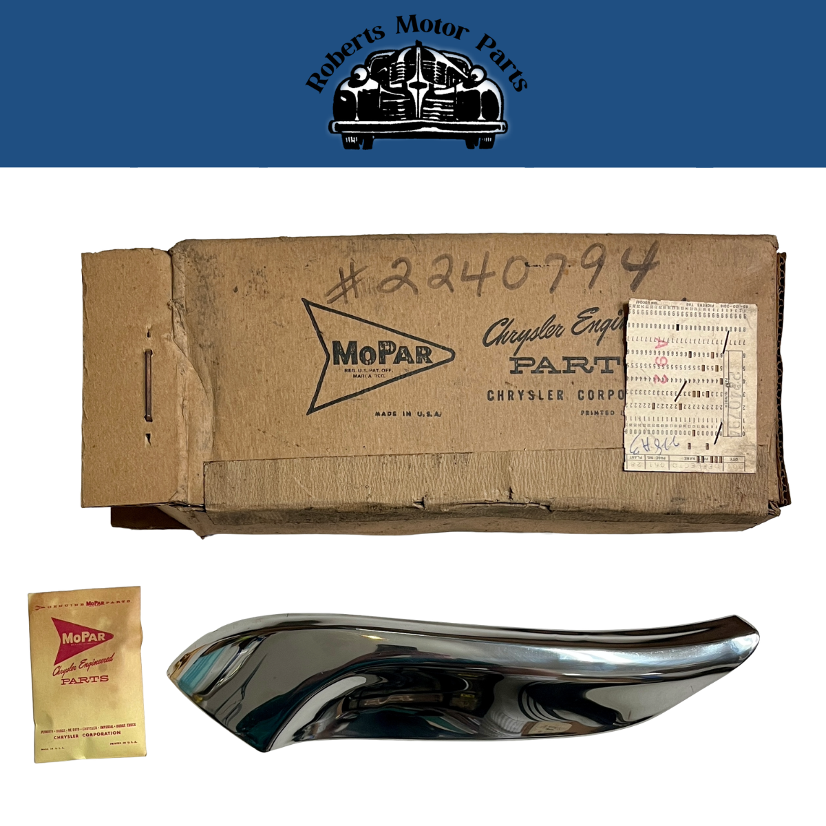 New Old Stock Right Q/Panel Stone Deflecter for 1961 Plymouth Belvedere #2240794