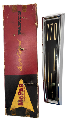 New Old Stock 770 Tailgate Emblem for 1962 Dodge Lancer Wagon Models #2242917