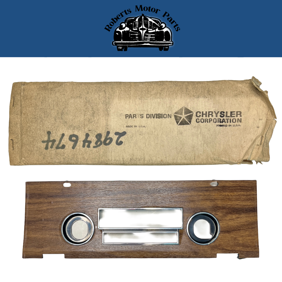 New Old Stock Woodgrain Radio Bezel for 1970 GTX Coronet R/T Satellite #2984674