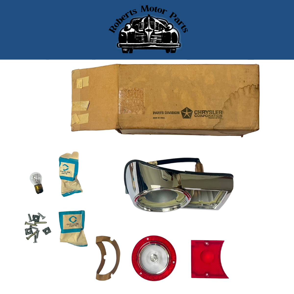 New Old Stock Right Backup Lamp & Housing for 1965 Valiant Wagons #2525600