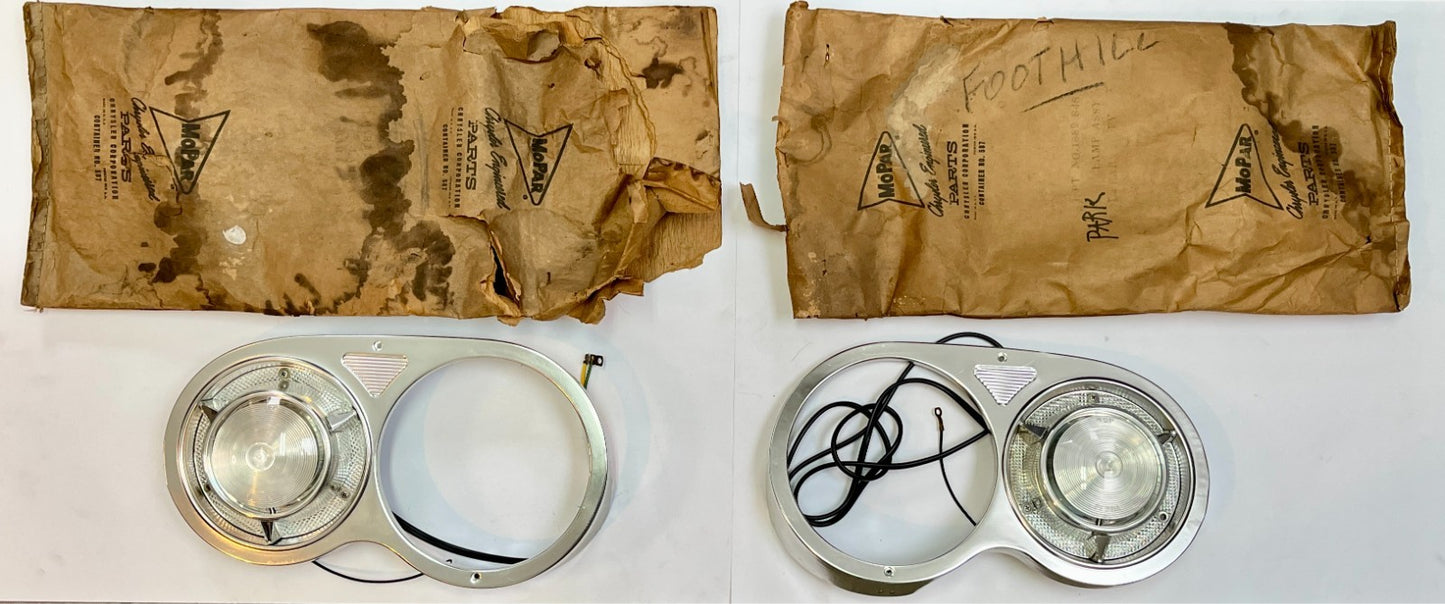 New Old Stock Parking Lamps W/headlight Doors 1957 Plymouths #1689847 & #1689848